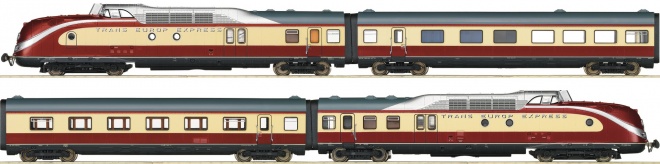 4 Unit Diesel train VT 11.5 in TEE livery<br /><a href='images/pictures/Roco/63098.jpg' target='_blank'>Full size image</a>